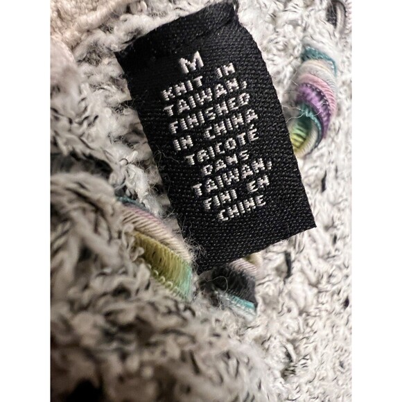 anthropologie Knitted And Knotted Sweater Cable Knit Front Zip M Gray Blend - Picture 7 of 8